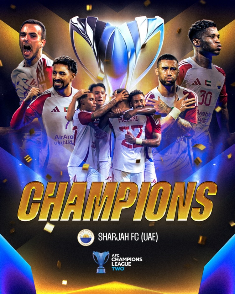 恭喜江蘇舊帥奧拉羅尤率沙迦捧起亞冠二級聯賽冠軍